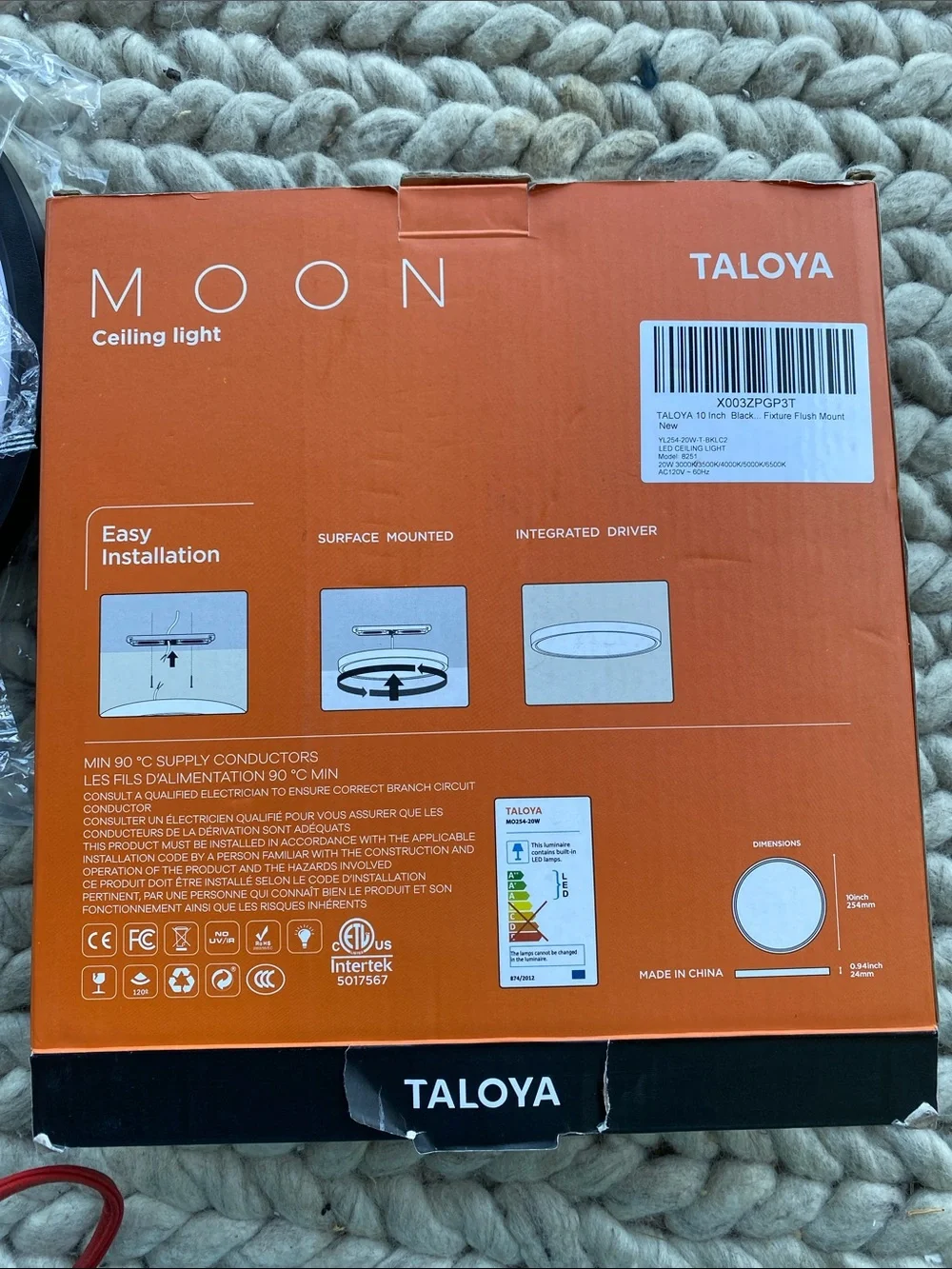 Taloya MOON Surface-Mounted Light - Orange